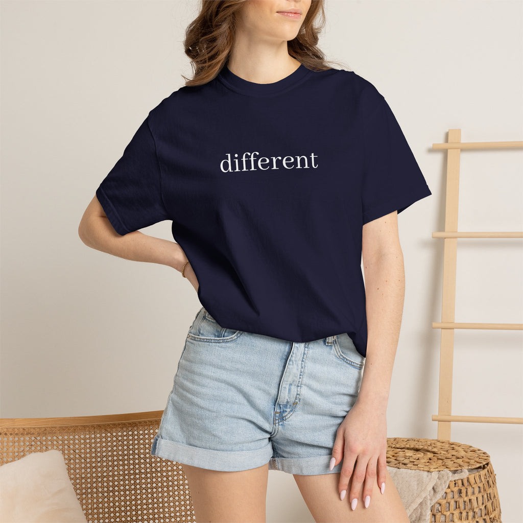 Different Minimalist Tee — 'different' Text Graphic T-Shirt