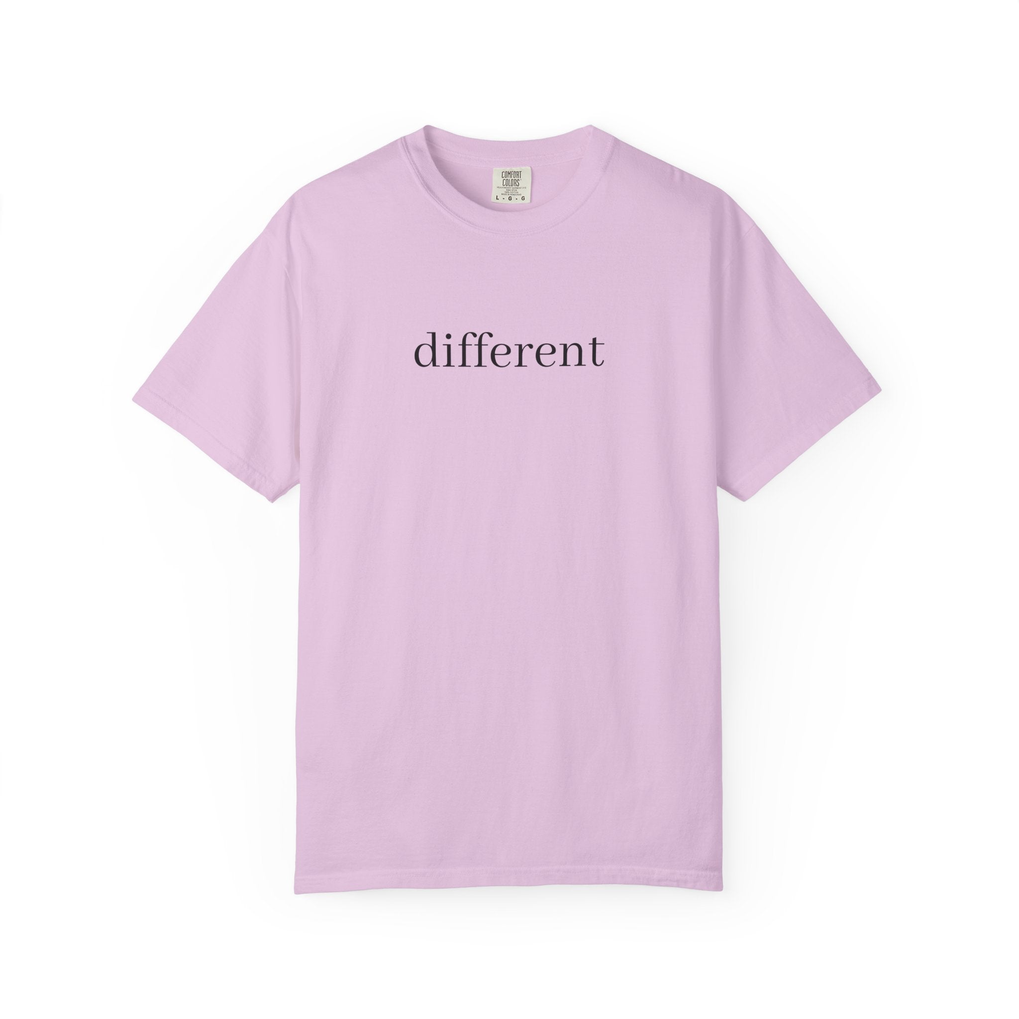 Different Minimalist Tee — 'different' Text Graphic T-Shirt