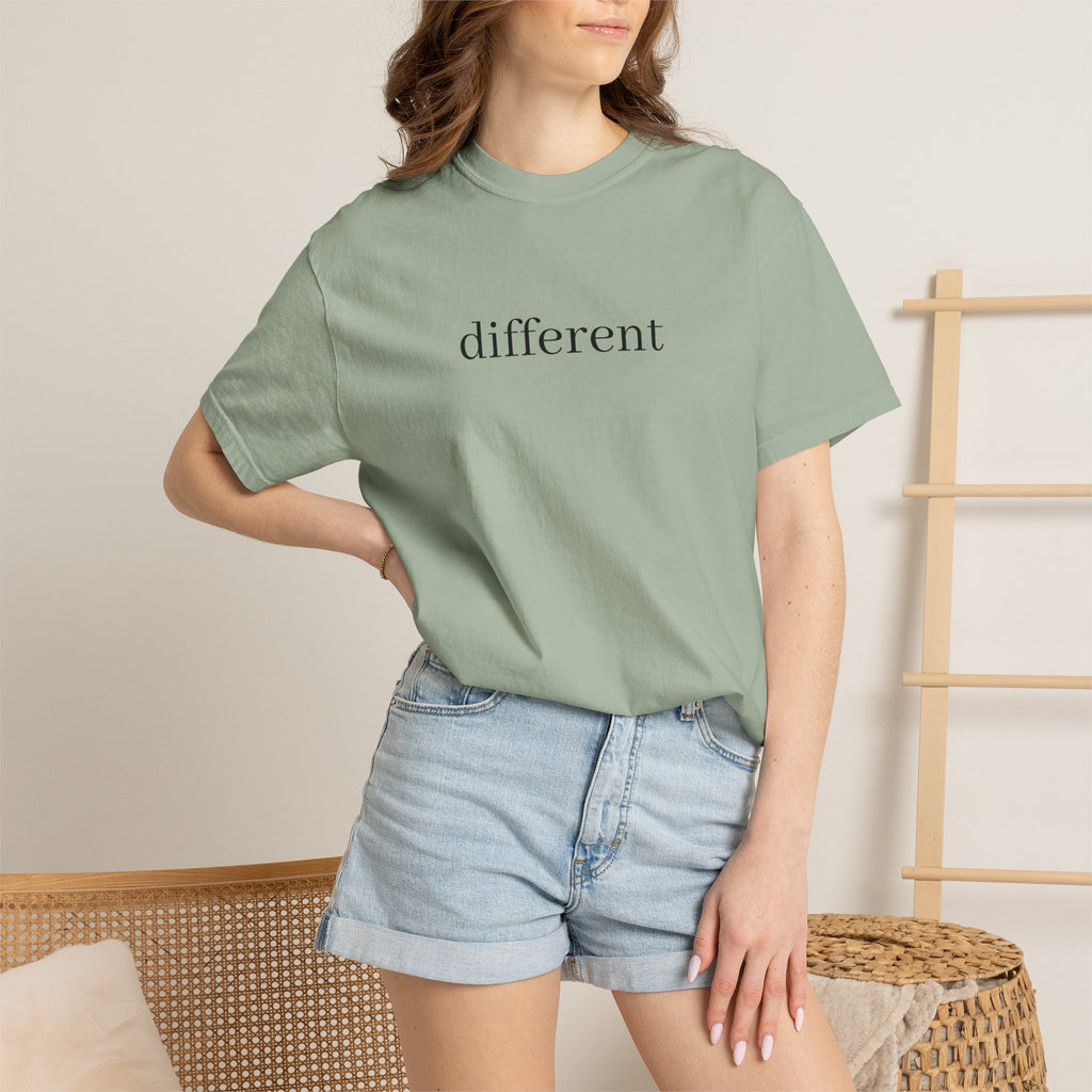 Different Minimalist Tee — 'different' Text Graphic T-Shirt