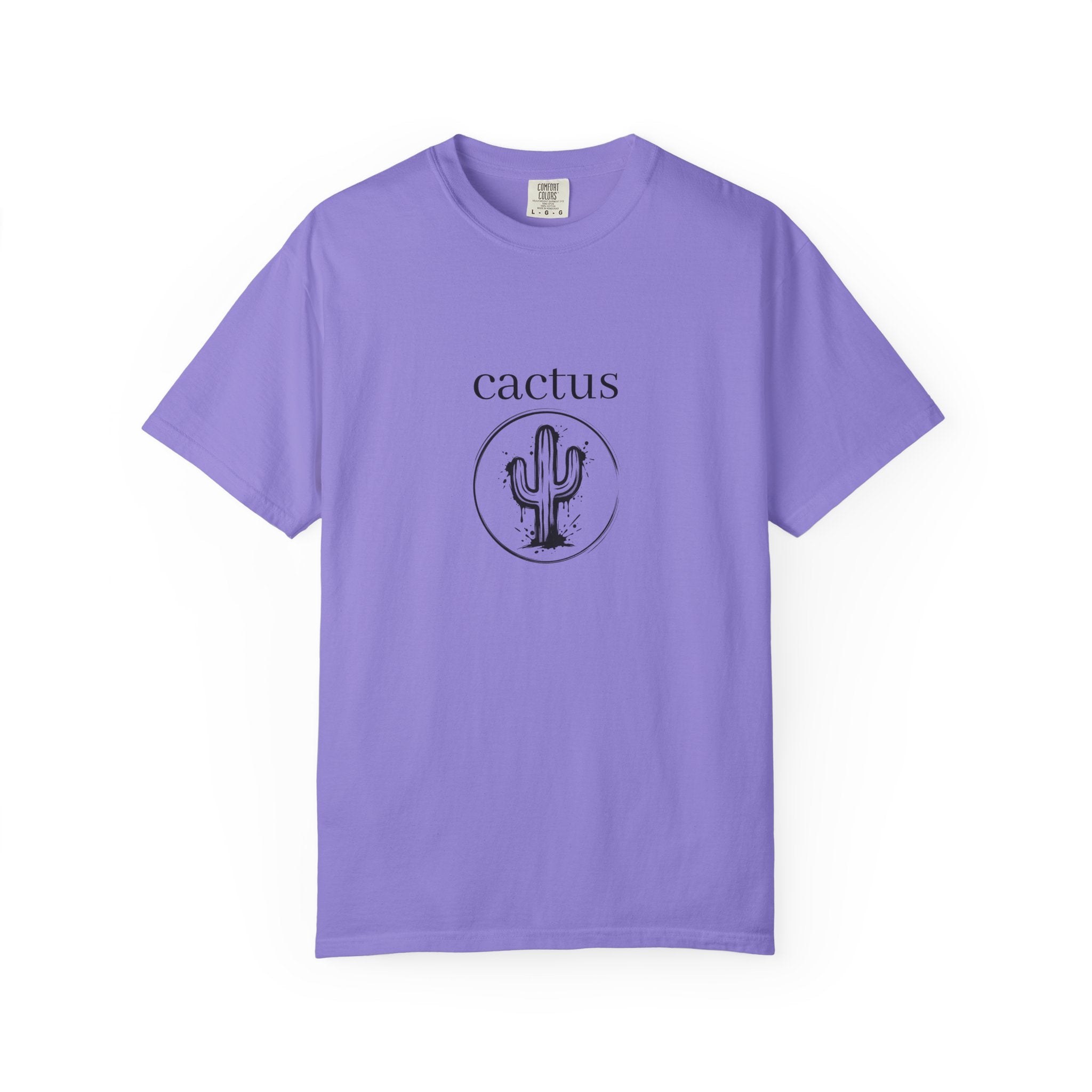 Cactus Graphic T-Shirt — Minimal Desert Tee with 'cactus' Text