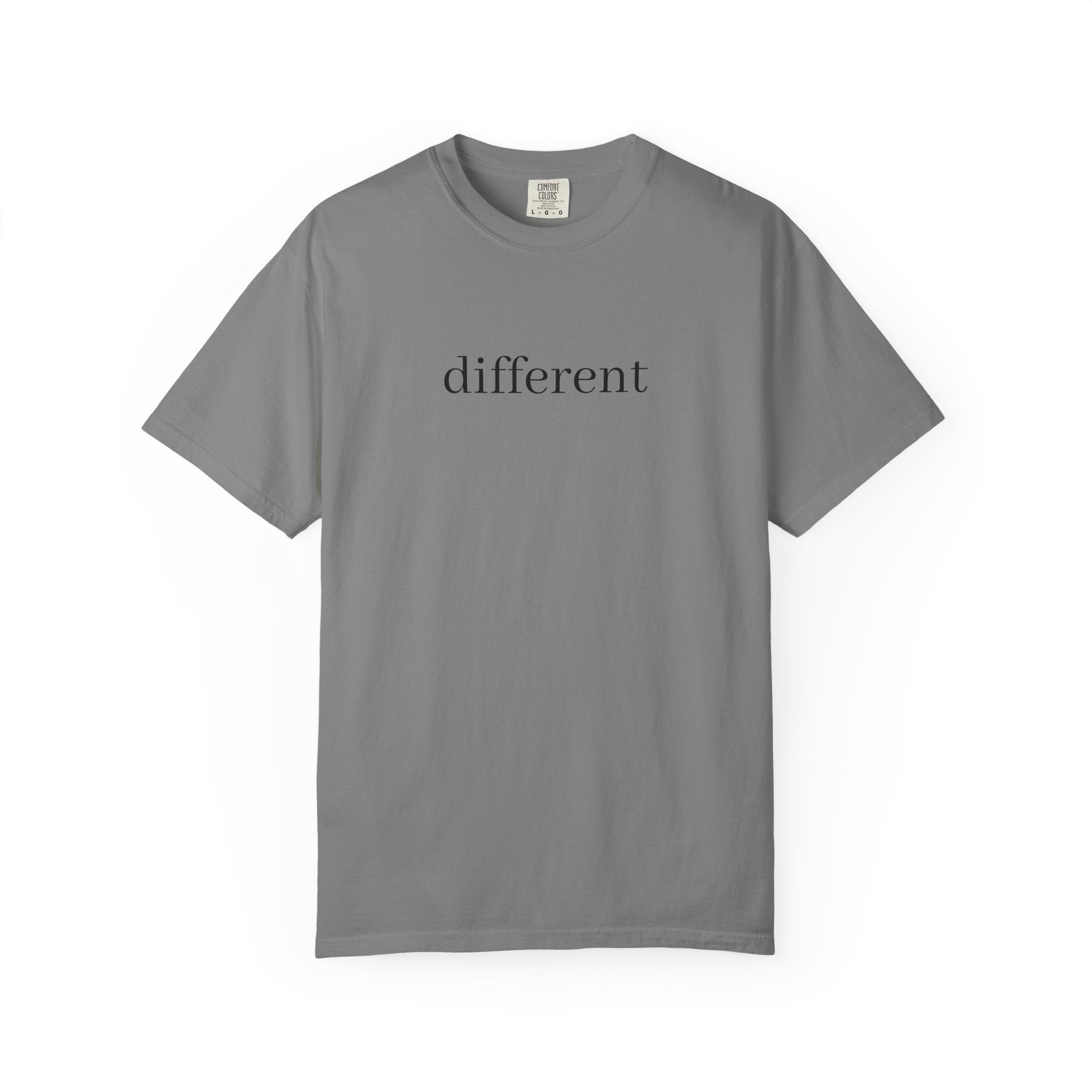 Different Minimalist Tee — 'different' Text Graphic T-Shirt