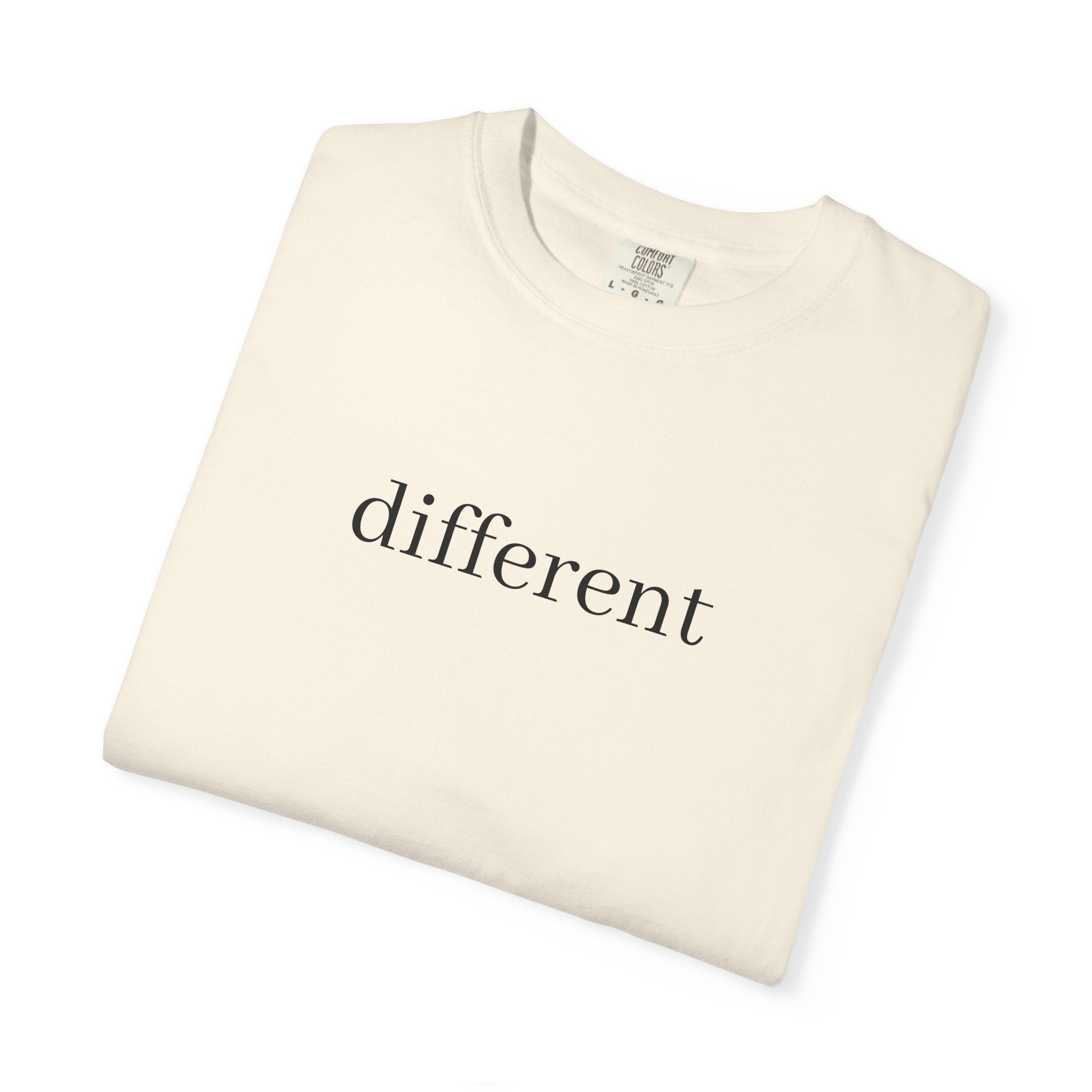 Different Minimalist Tee — 'different' Text Graphic T-Shirt