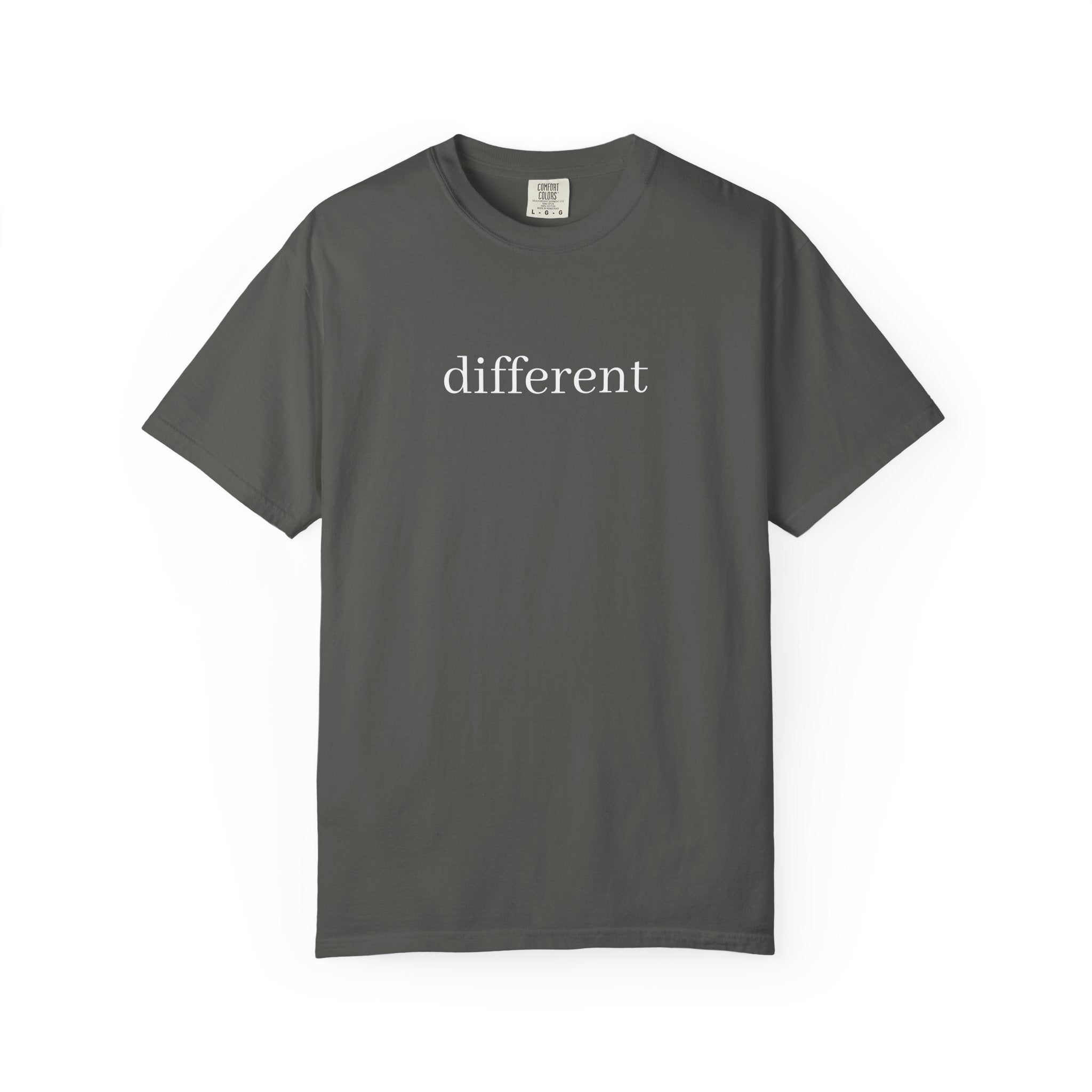 Different Minimalist Tee — 'different' Text Graphic T-Shirt