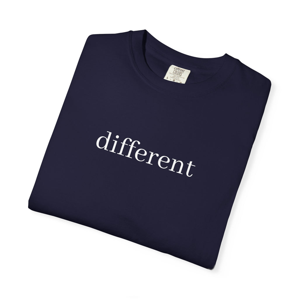 Different Minimalist Tee — 'different' Text Graphic T-Shirt
