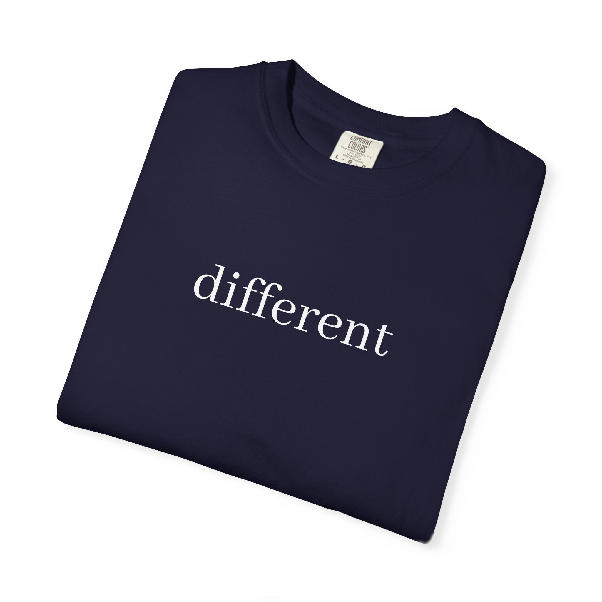 Different Minimalist Tee — 'different' Text Graphic T-Shirt