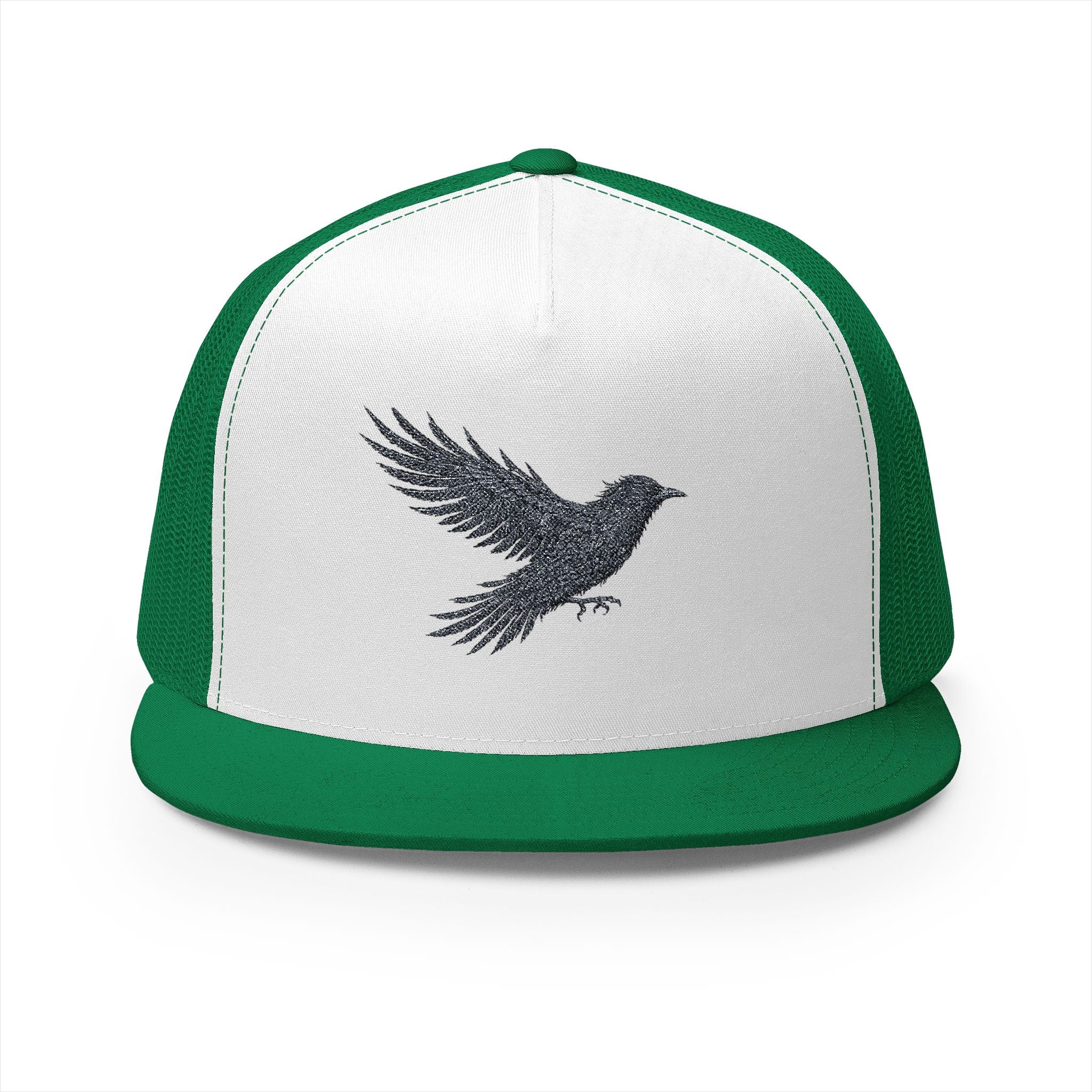 Embellished Dove Trucker Cap — Sparkle Bird Mesh Hat