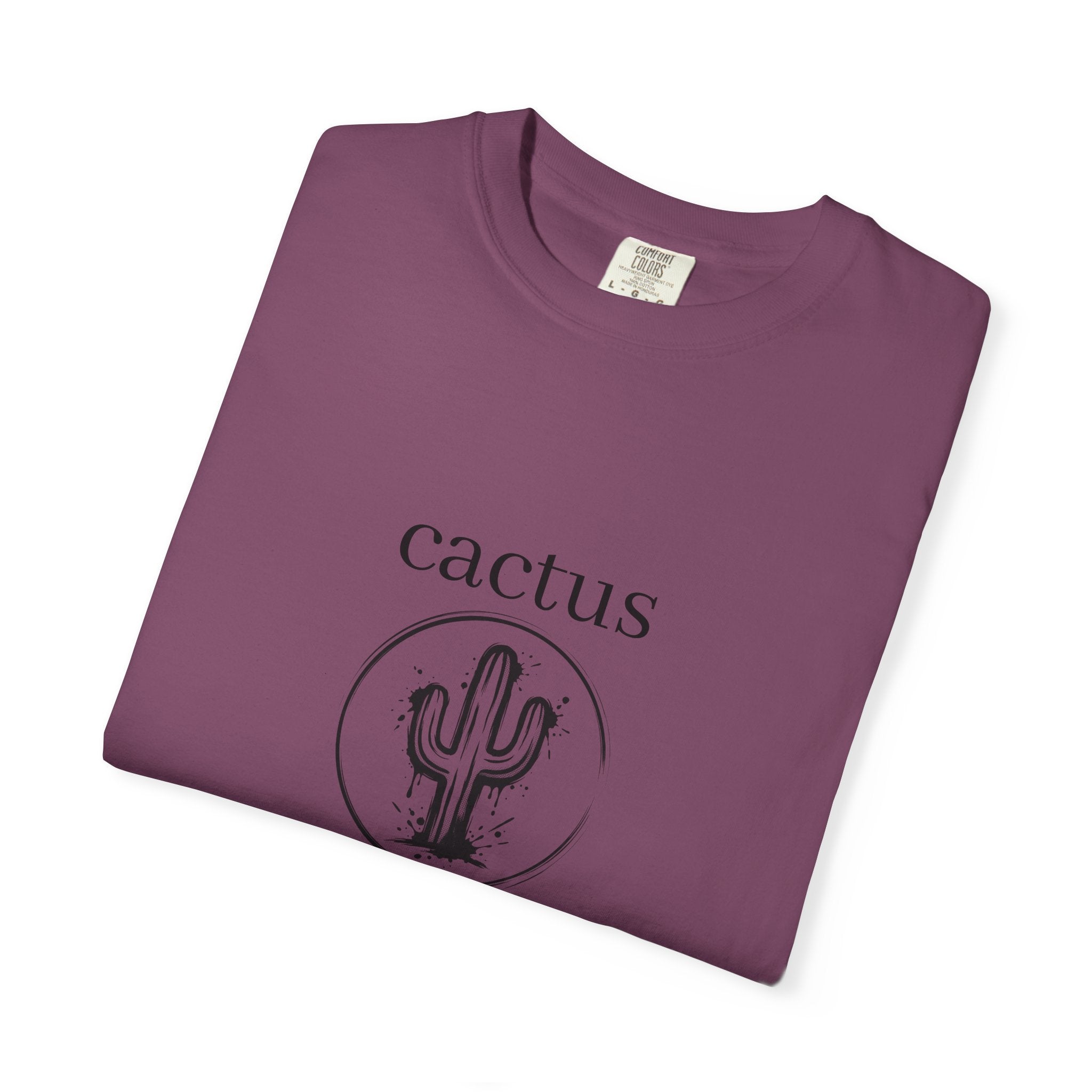 Cactus Graphic T-Shirt — Minimal Desert Tee with 'cactus' Text