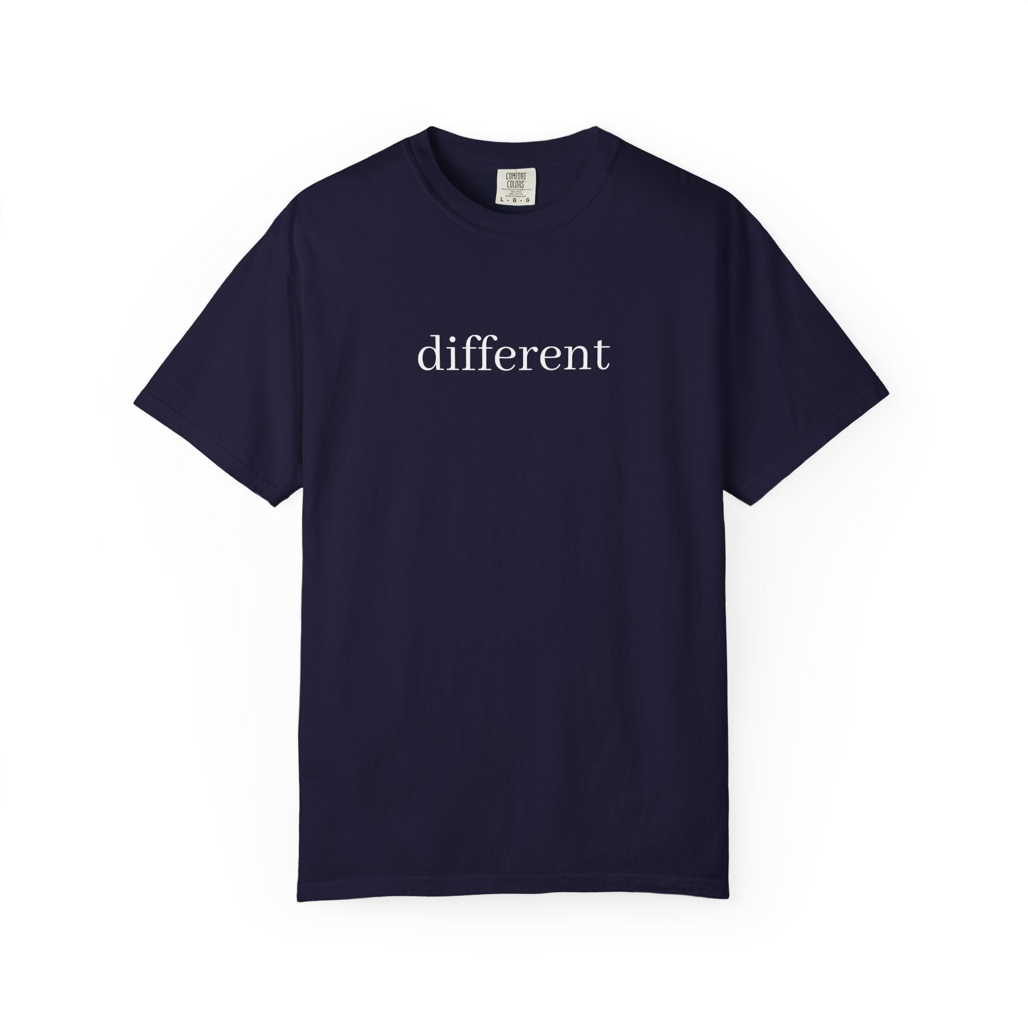 Different Minimalist Tee — 'different' Text Graphic T-Shirt