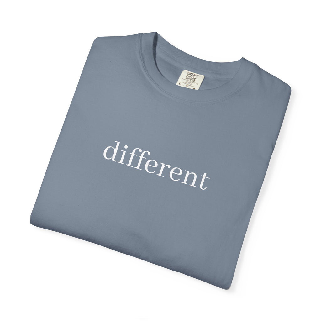 Different Minimalist Tee — 'different' Text Graphic T-Shirt