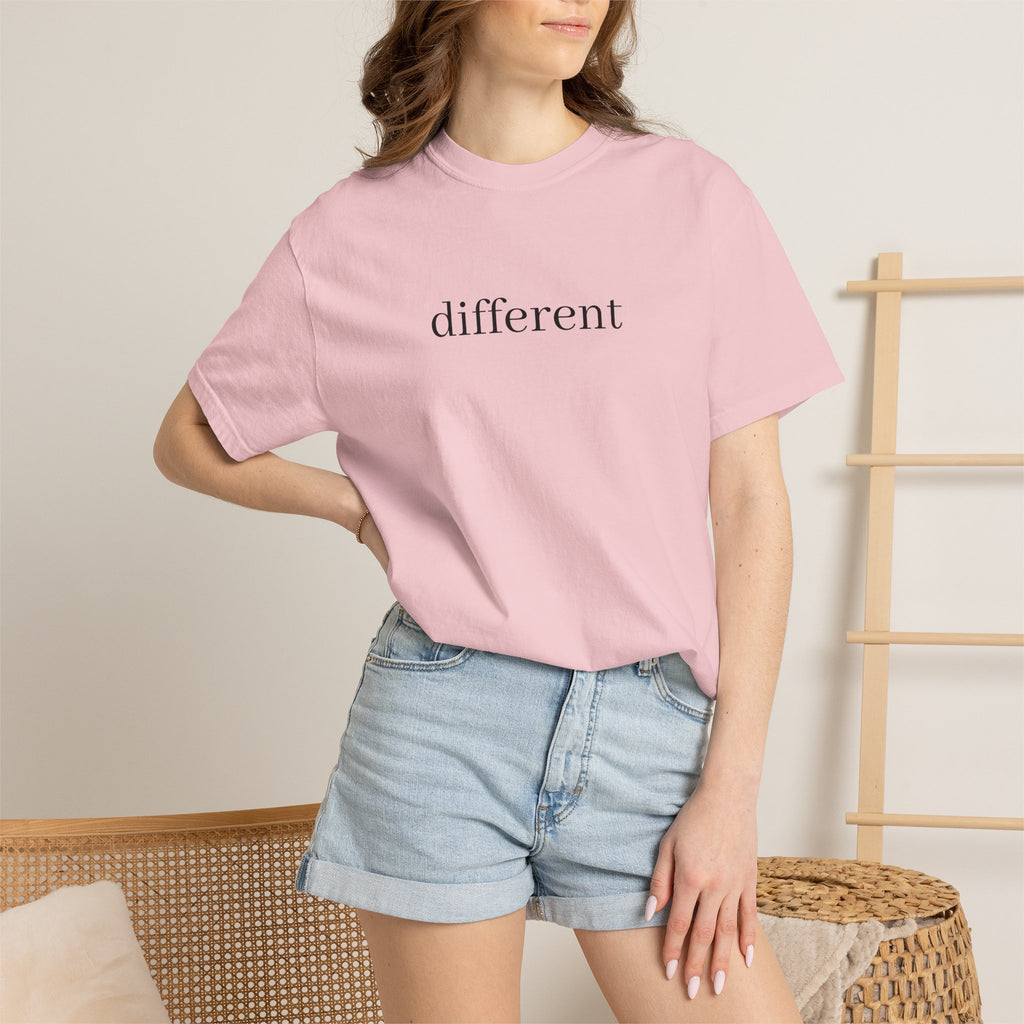Different Minimalist Tee — 'different' Text Graphic T-Shirt