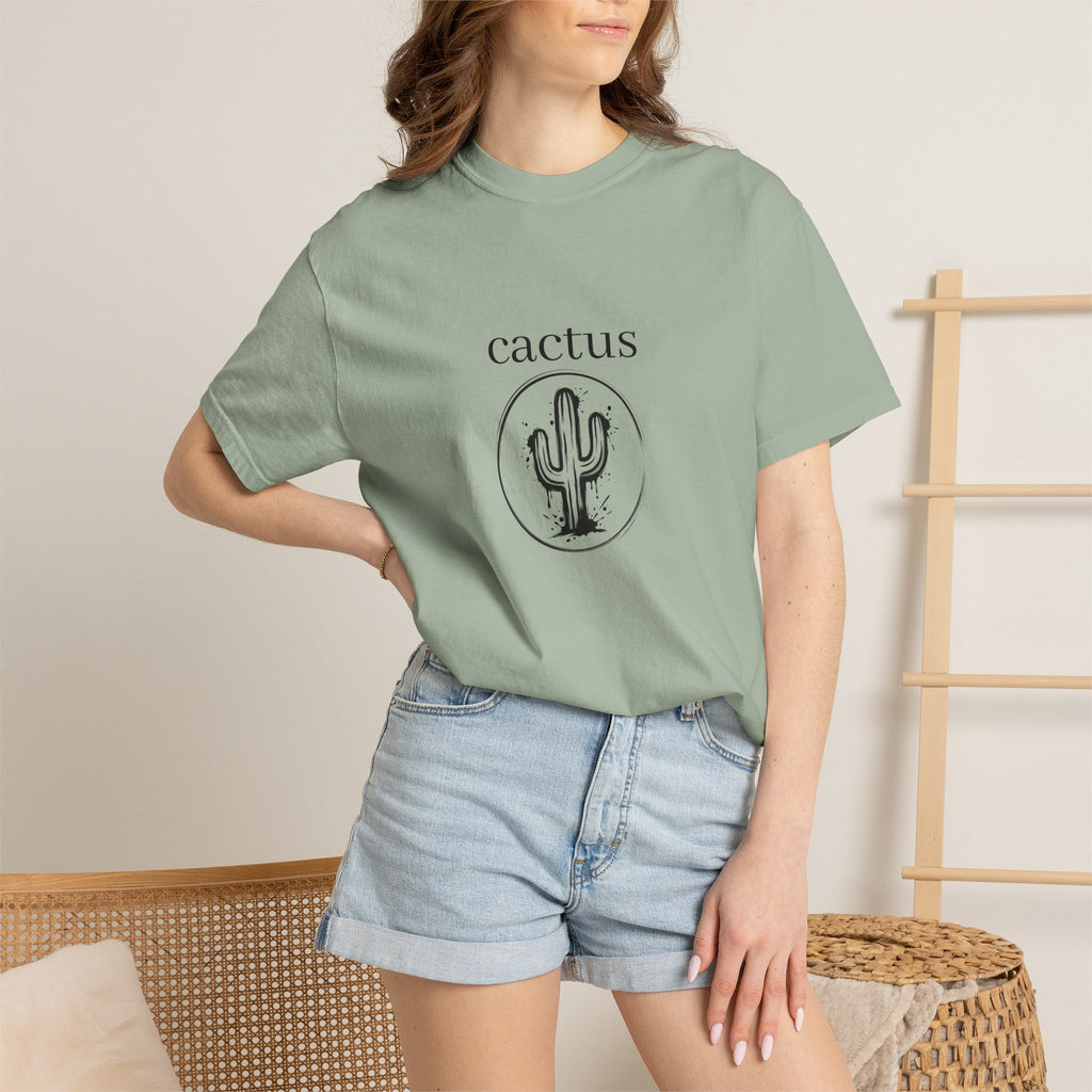 Cactus Graphic T-Shirt — Minimal Desert Tee with 'cactus' Text