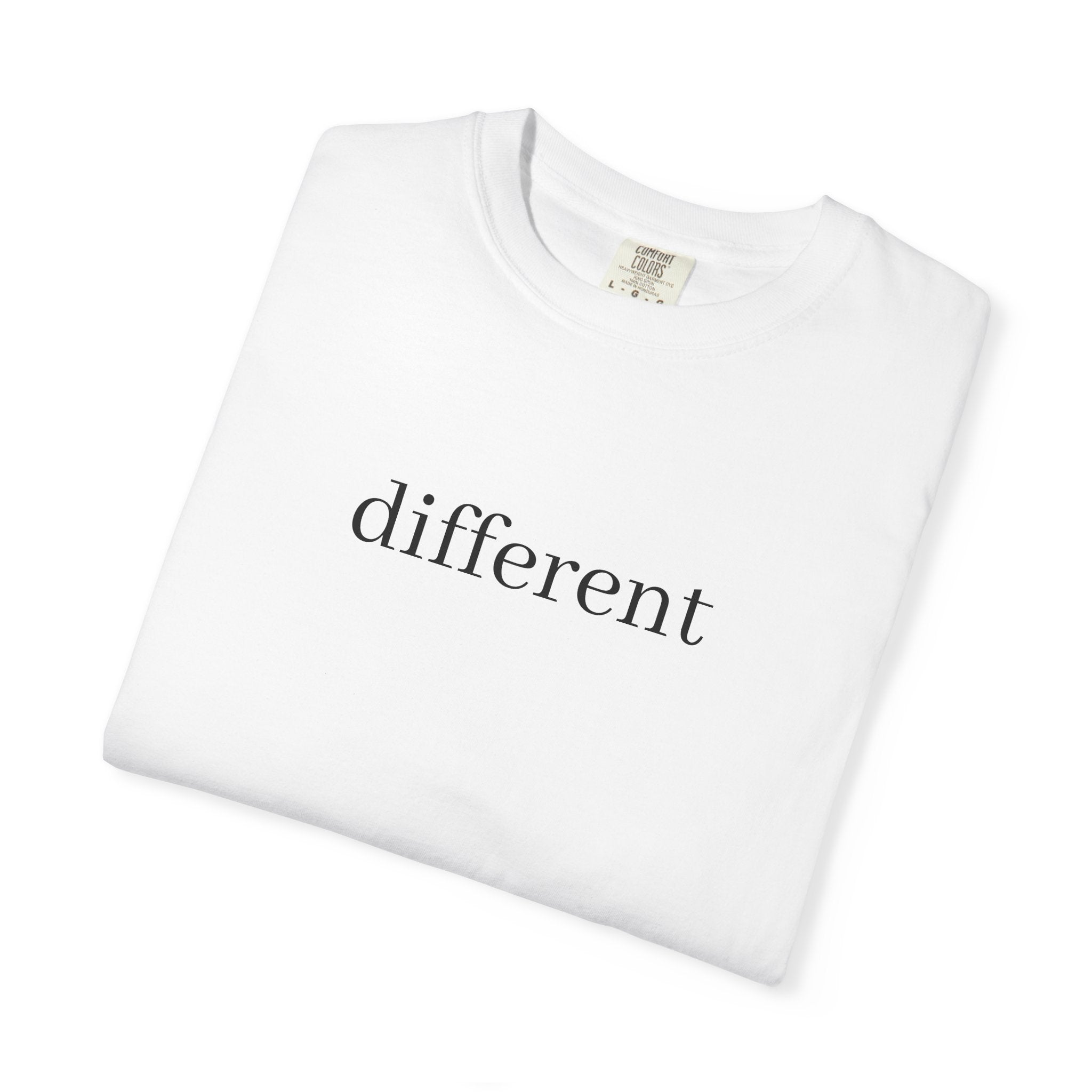 Different Minimalist Tee — 'different' Text Graphic T-Shirt