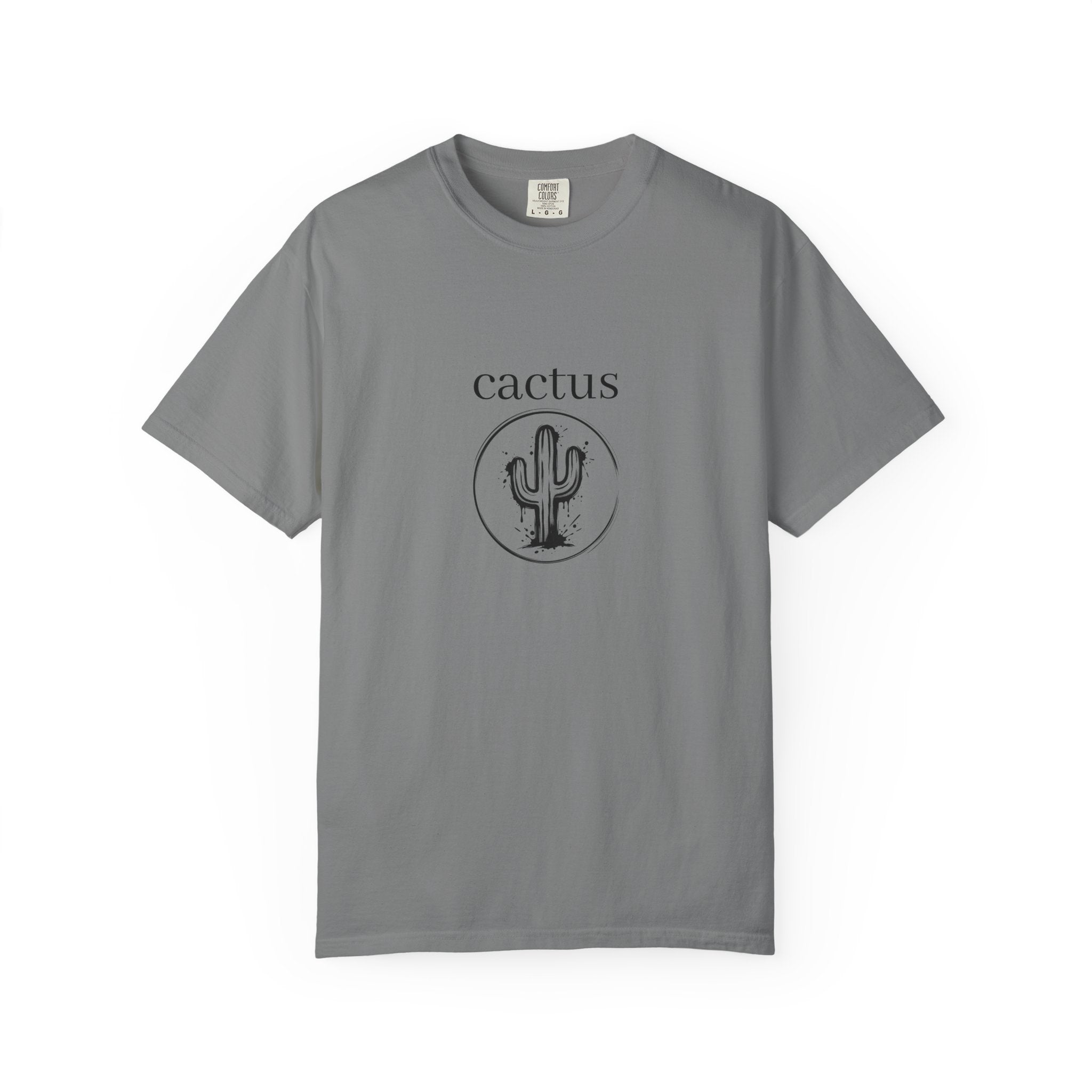 Cactus Graphic T-Shirt — Minimal Desert Tee with 'cactus' Text