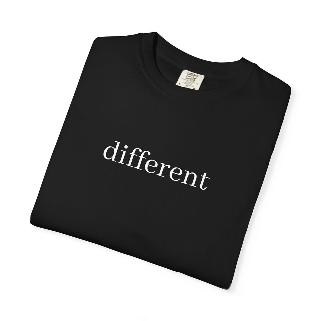 Different Minimalist Tee — 'different' Text Graphic T-Shirt