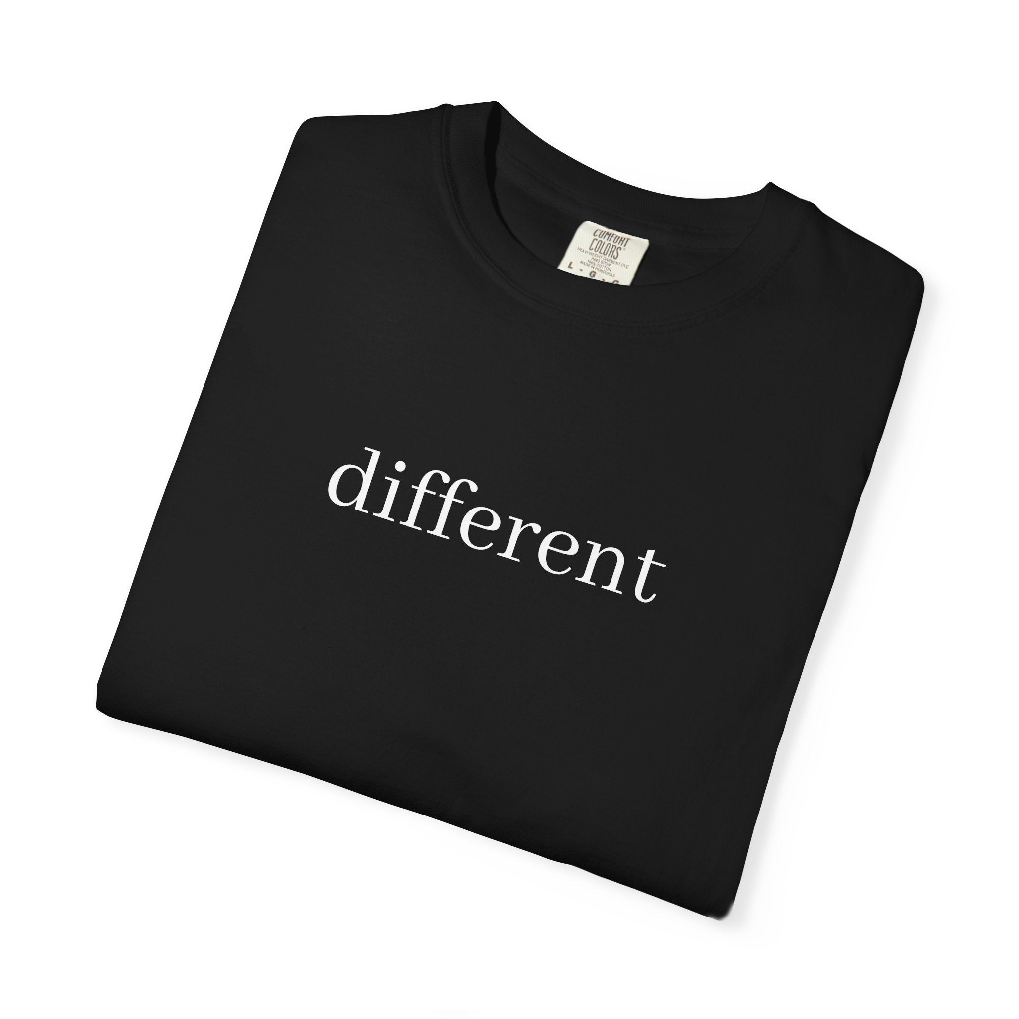 Different Minimalist Tee — 'different' Text Graphic T-Shirt