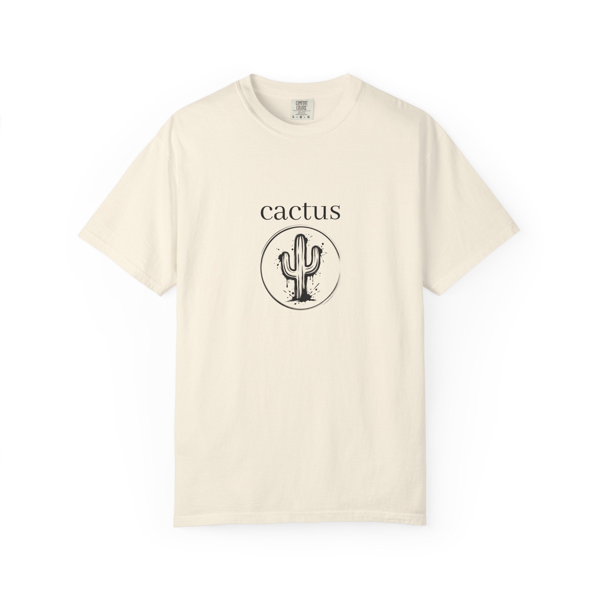 Cactus Graphic T-Shirt — Minimal Desert Tee with 'cactus' Text