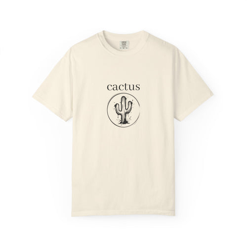 Cactus Graphic T-Shirt — Minimal Desert Tee with 'cactus' Text