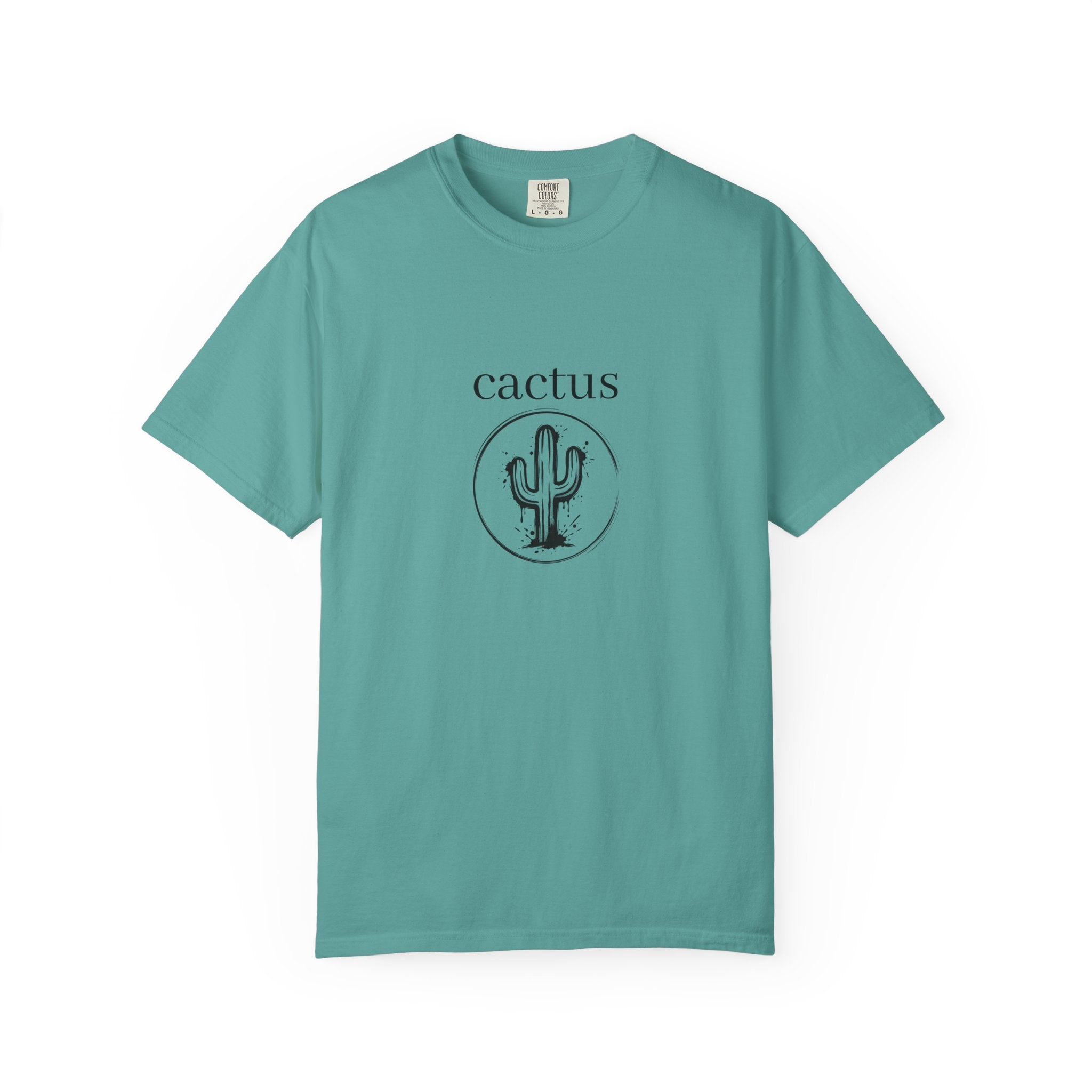 Cactus Graphic T-Shirt — Minimal Desert Tee with 'cactus' Text