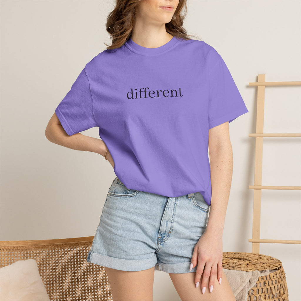 Different Minimalist Tee — 'different' Text Graphic T-Shirt