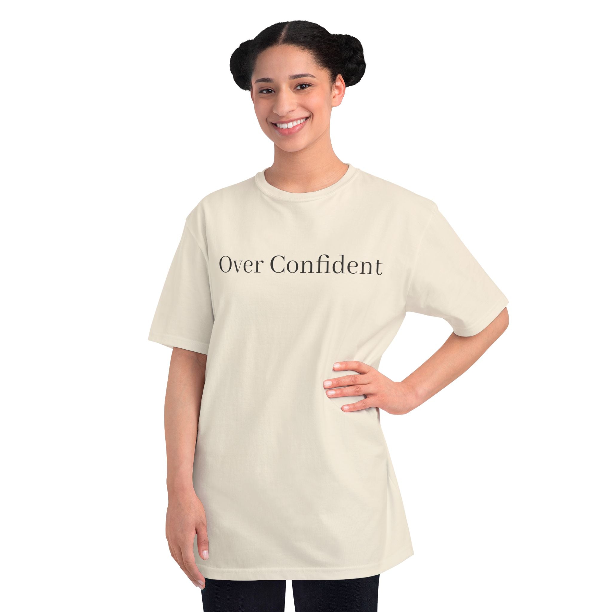 Over Confident T-Shirt — Minimal Script Tee for Bold, Playful Self-Expression