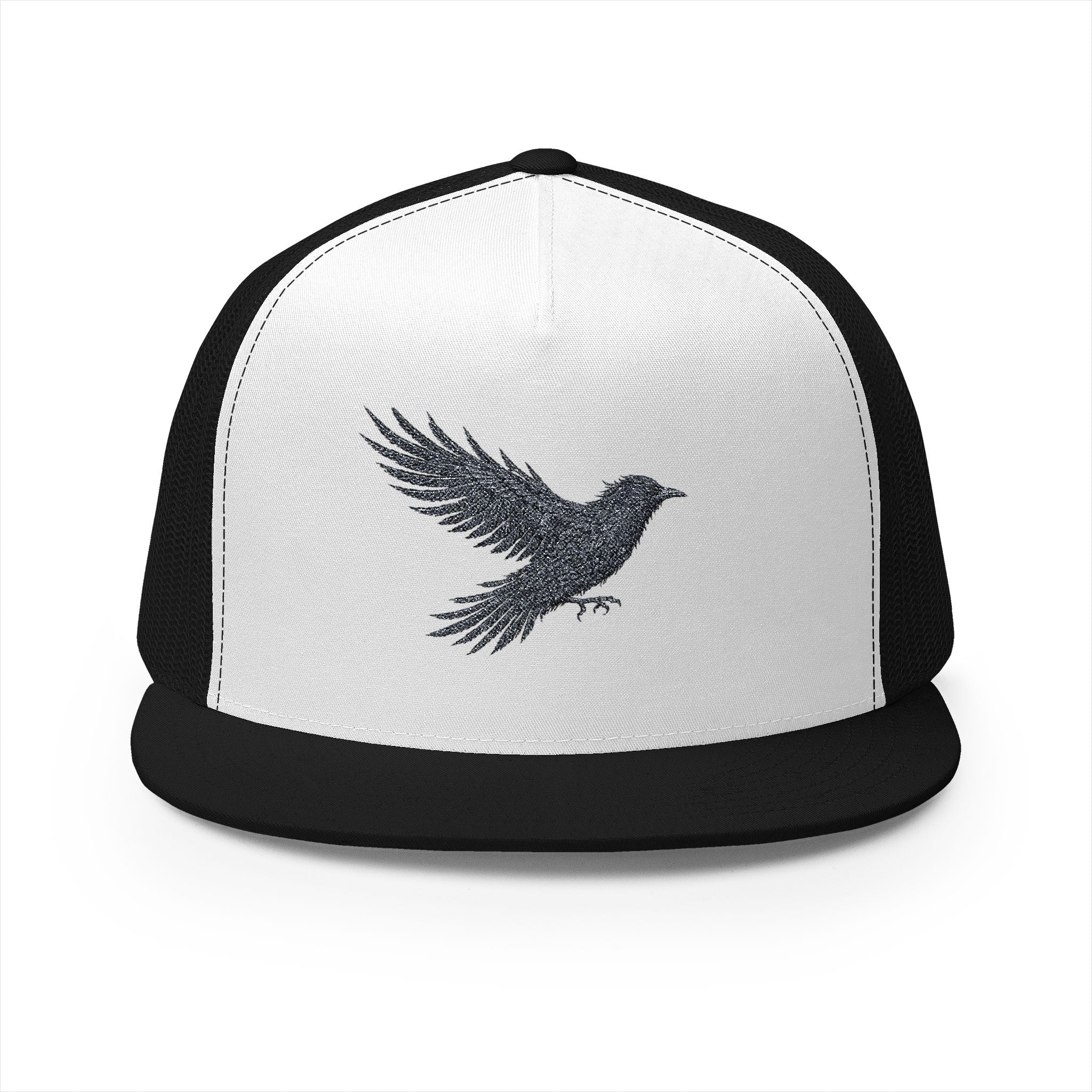 Embellished Dove Trucker Cap — Sparkle Bird Mesh Hat