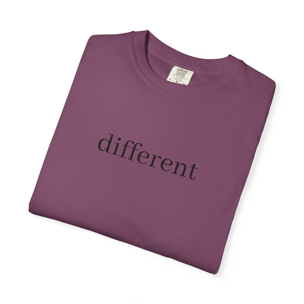Different Minimalist Tee — 'different' Text Graphic T-Shirt