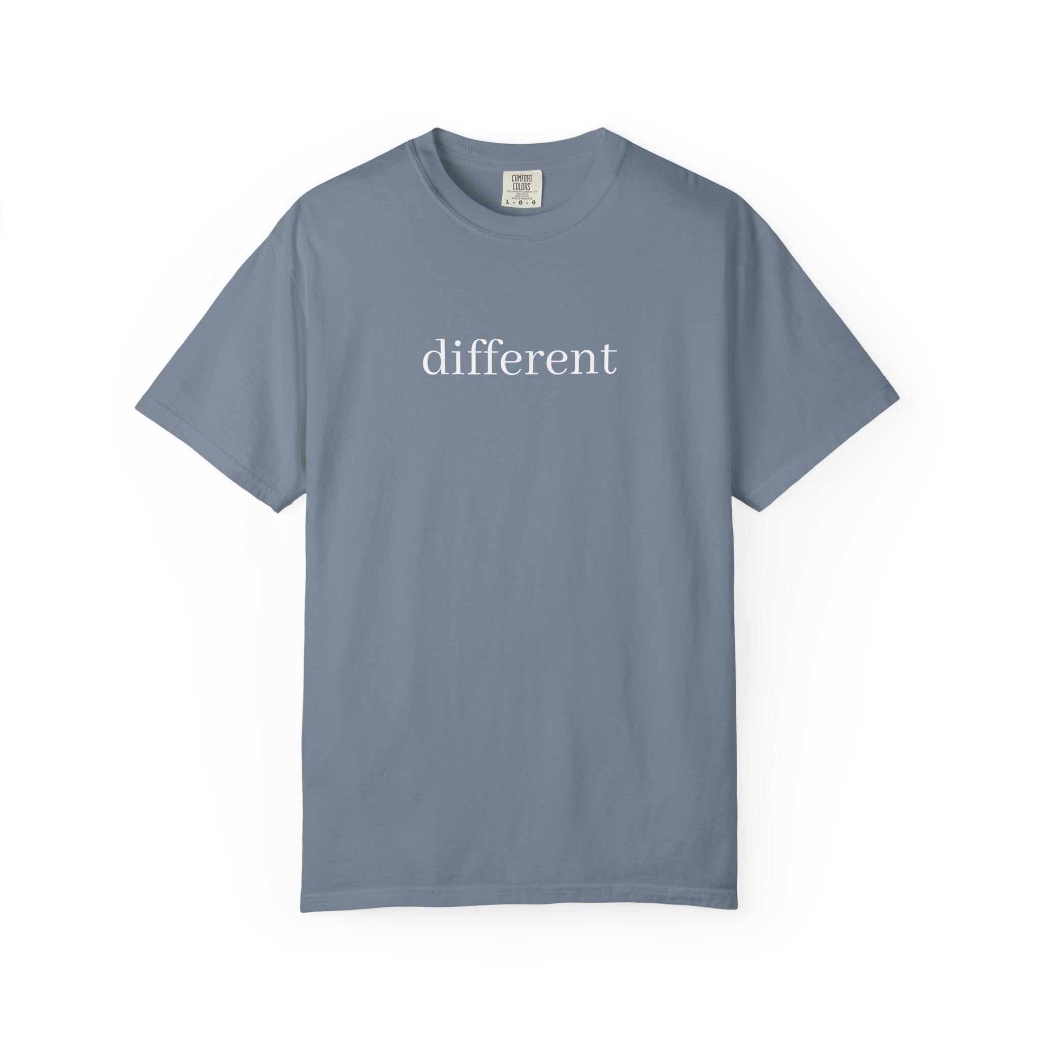 Different Minimalist Tee — 'different' Text Graphic T-Shirt