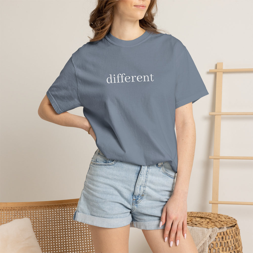 Different Minimalist Tee — 'different' Text Graphic T-Shirt