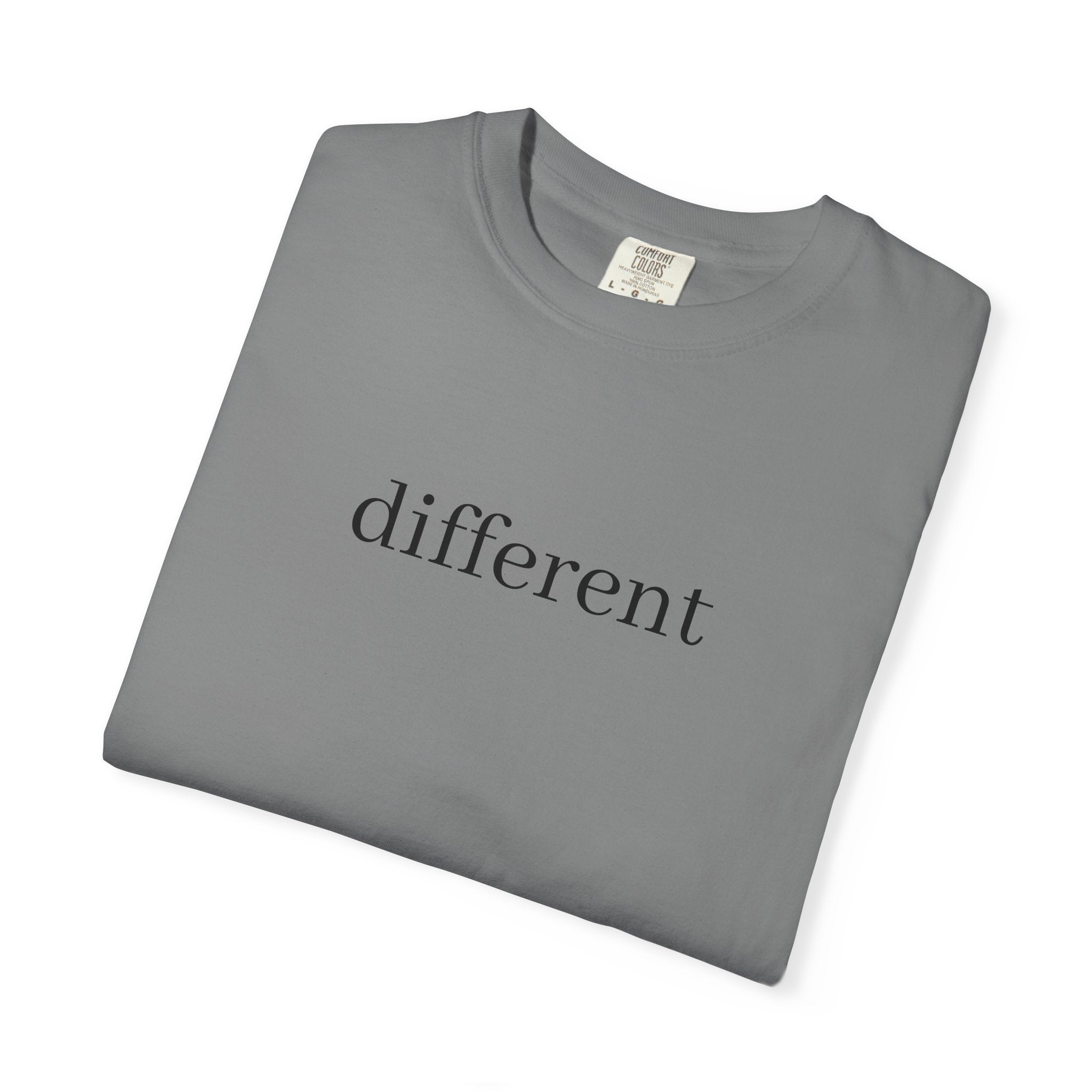 Different Minimalist Tee — 'different' Text Graphic T-Shirt