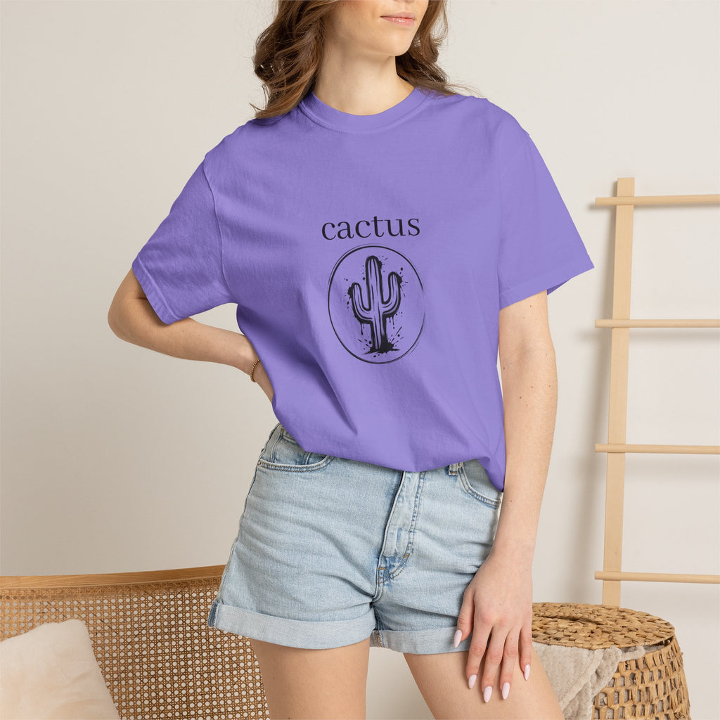 Cactus Graphic T-Shirt — Minimal Desert Tee with 'cactus' Text