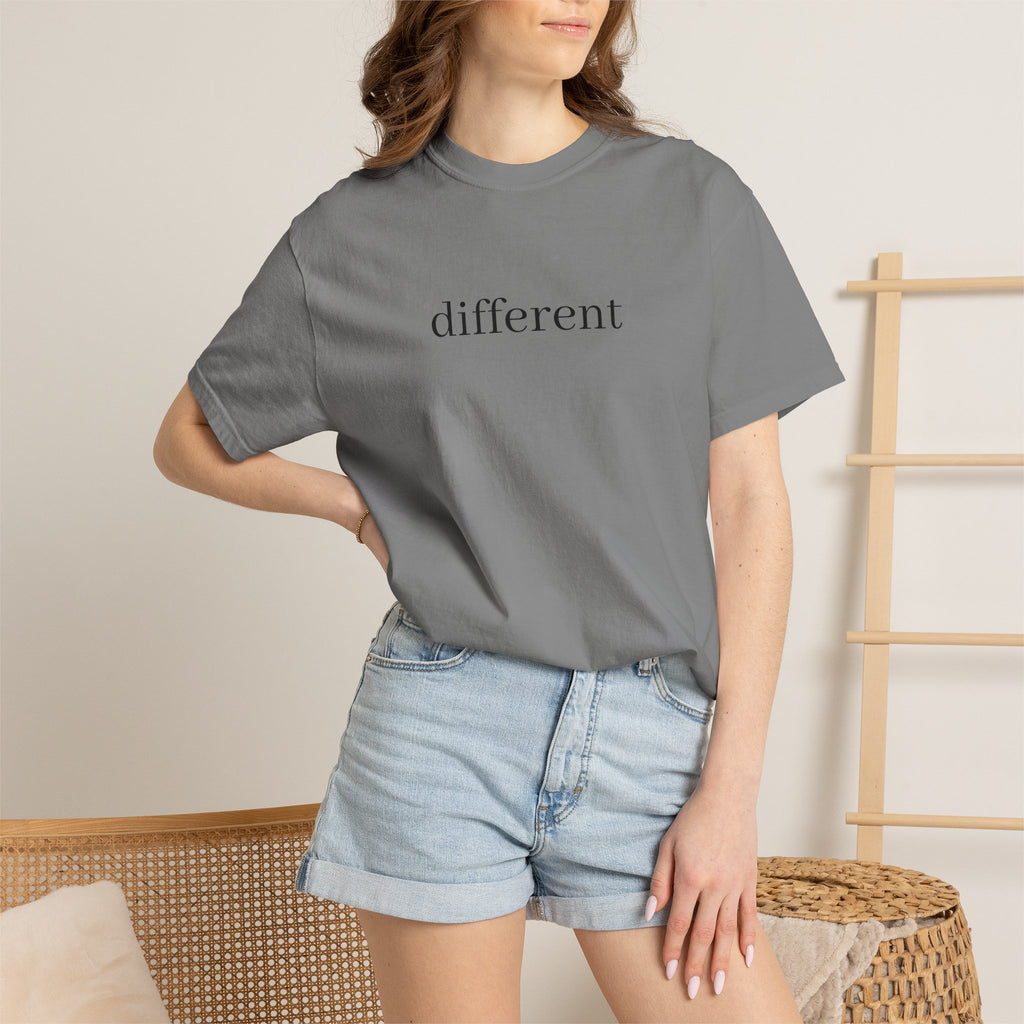 Different Minimalist Tee — 'different' Text Graphic T-Shirt