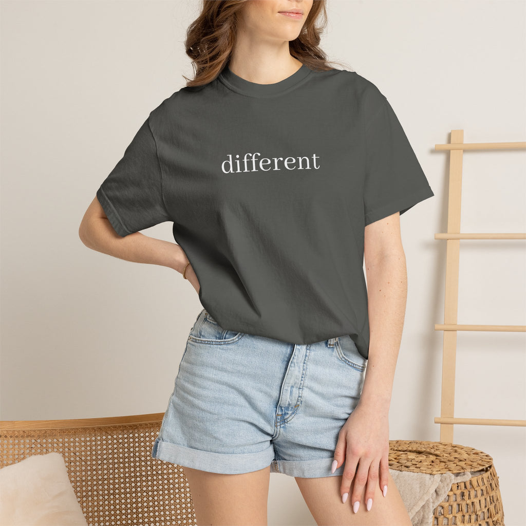 Different Minimalist Tee — 'different' Text Graphic T-Shirt