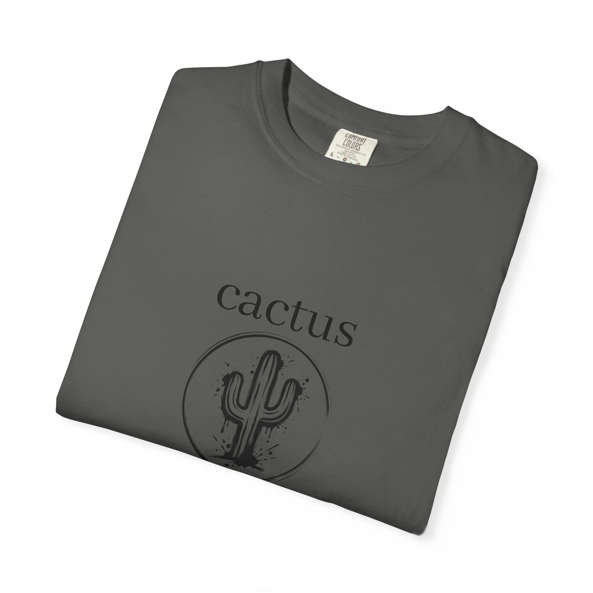 Cactus Graphic T-Shirt — Minimal Desert Tee with 'cactus' Text