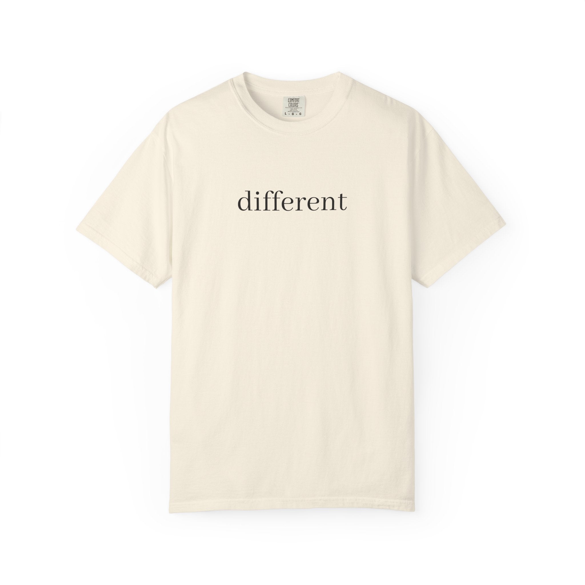 Different Minimalist Tee — 'different' Text Graphic T-Shirt
