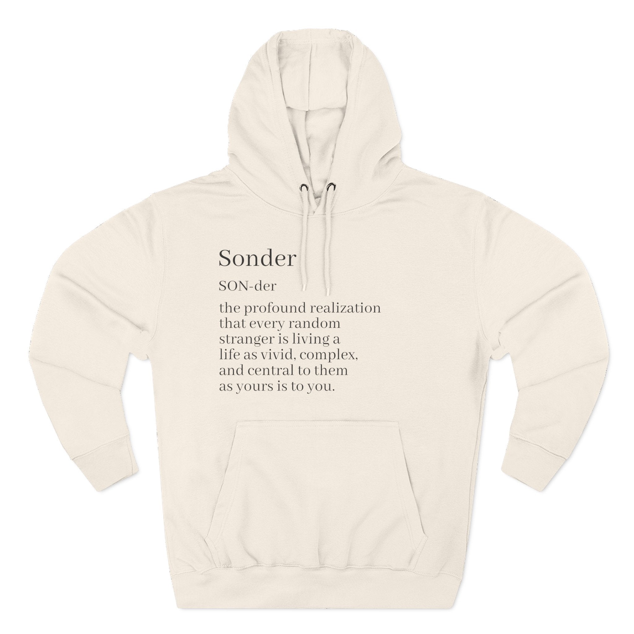 Sonder Definition Hoodie - Minimalist Typography Fleece Pullover
