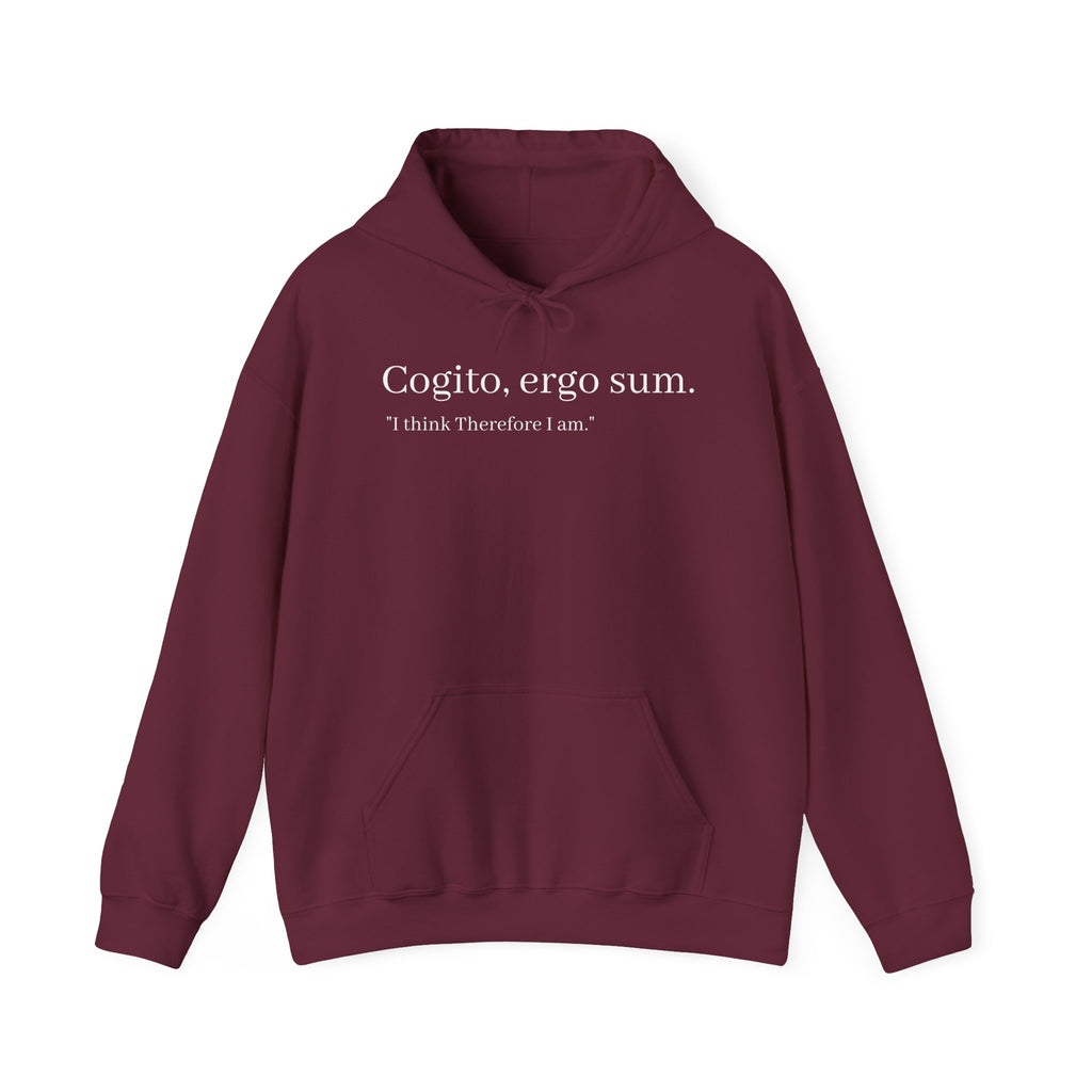 Cogito, ergo sum Hoodie — Minimalist Latin Quote Sweatshirt