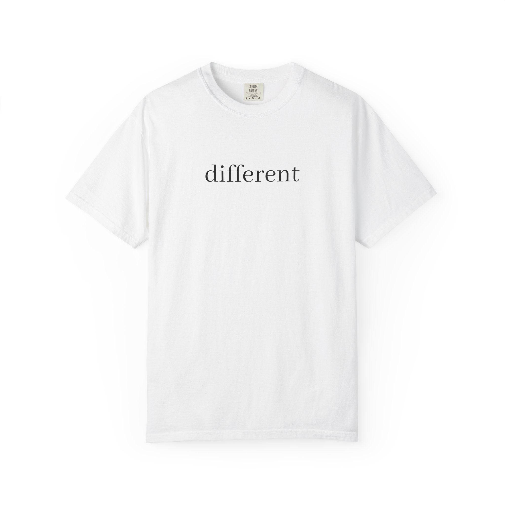 Different Minimalist Tee — 'different' Text Graphic T-Shirt