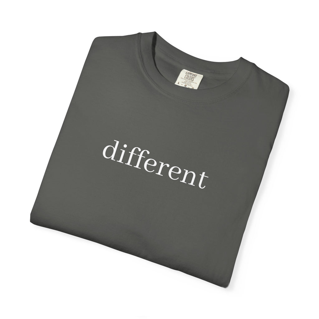 Different Minimalist Tee — 'different' Text Graphic T-Shirt