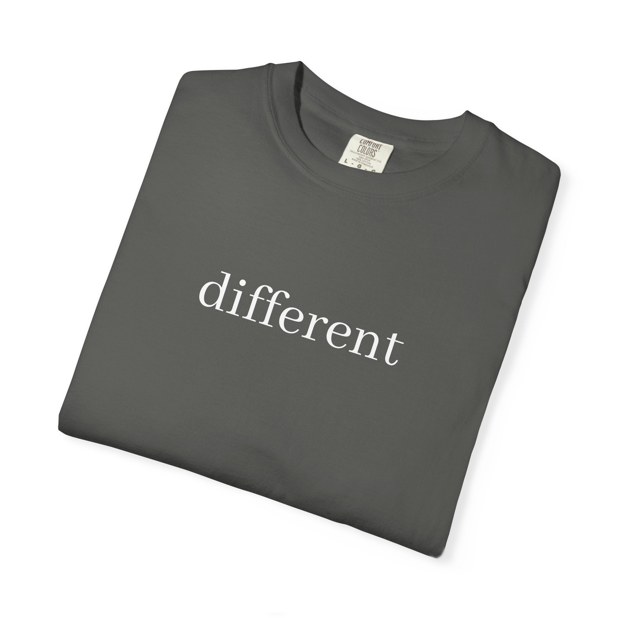 Different Minimalist Tee — 'different' Text Graphic T-Shirt