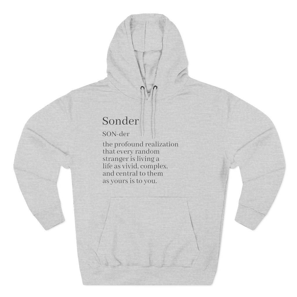 Sonder Definition Hoodie - Minimalist Typography Fleece Pullover