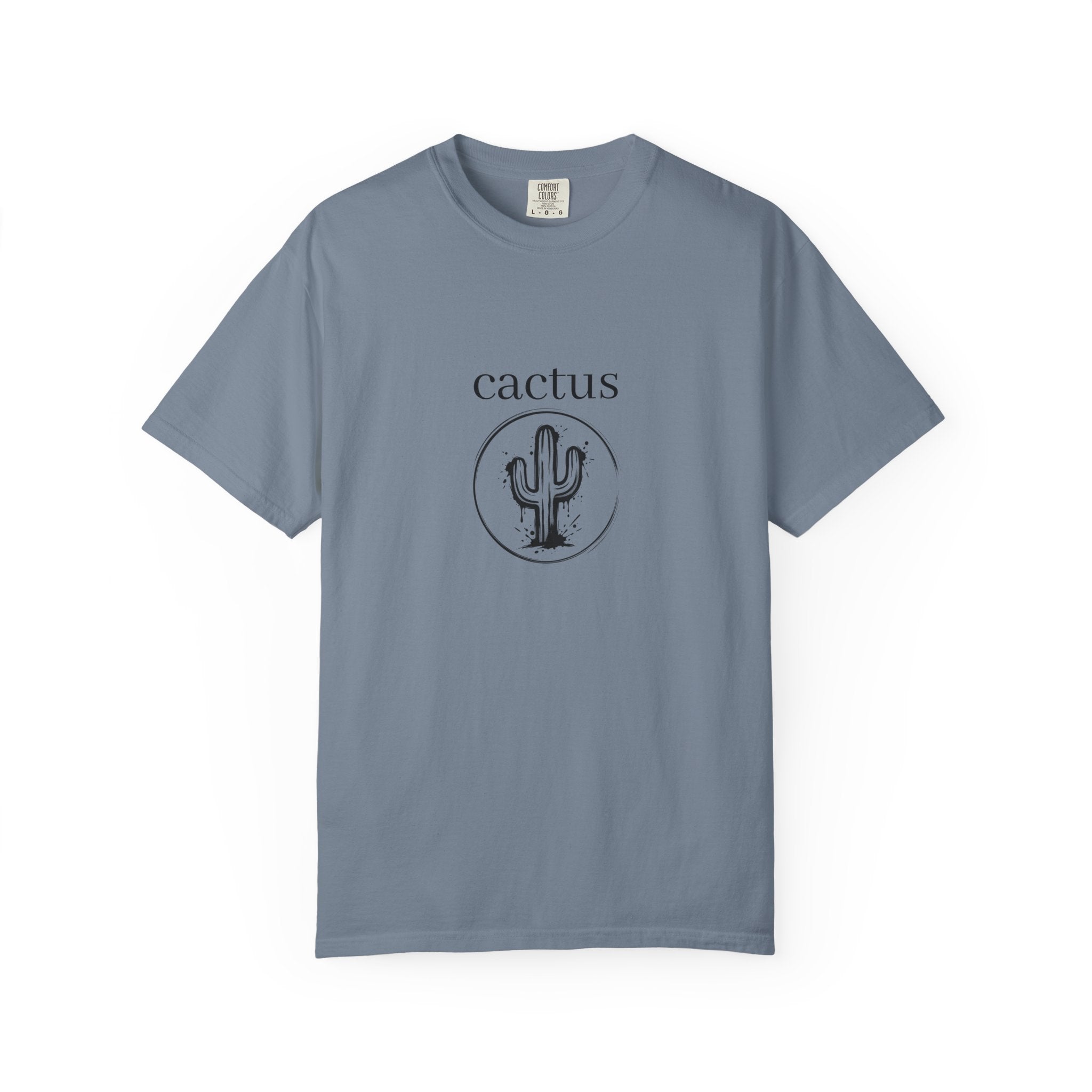 Cactus Graphic T-Shirt — Minimal Desert Tee with 'cactus' Text