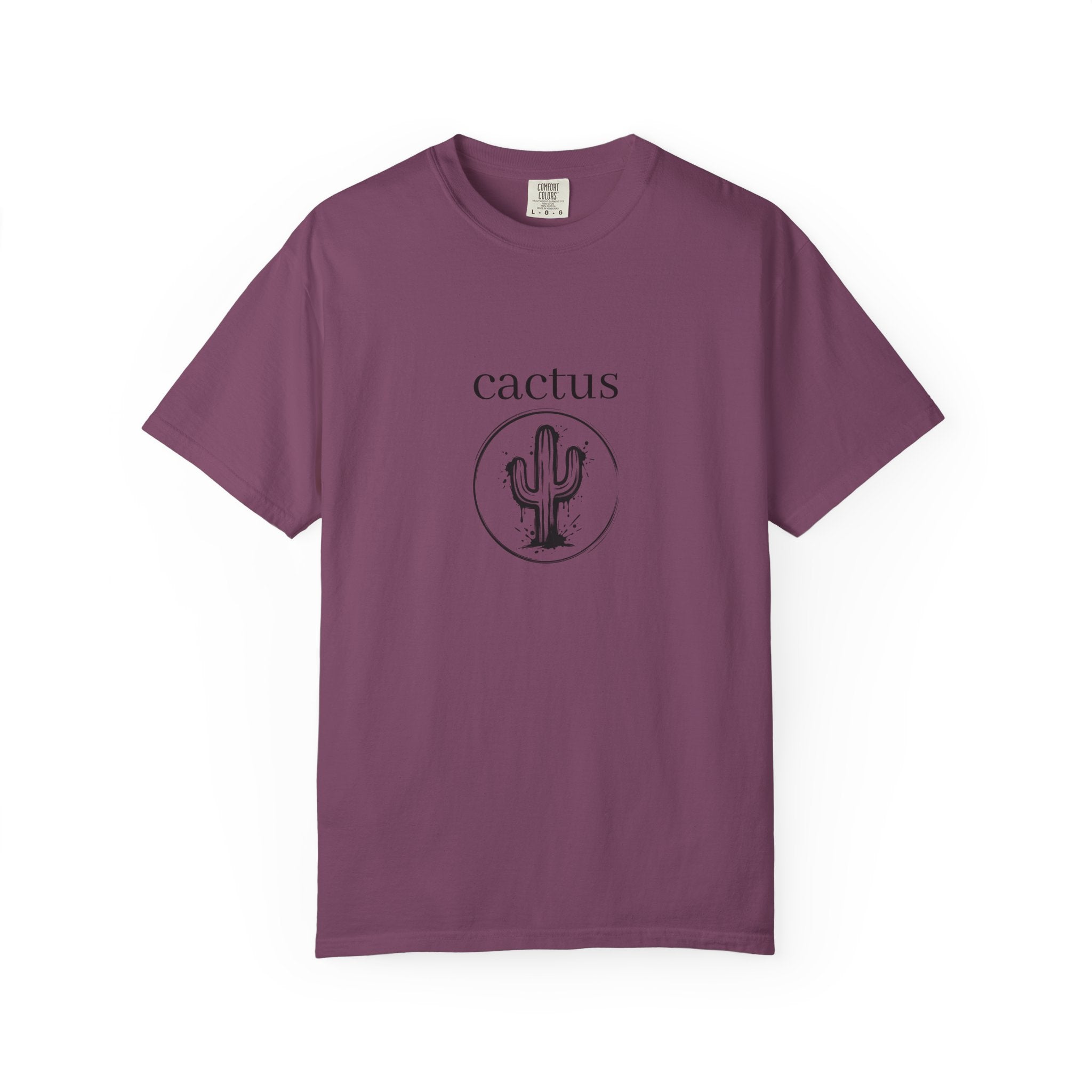 Cactus Graphic T-Shirt — Minimal Desert Tee with 'cactus' Text